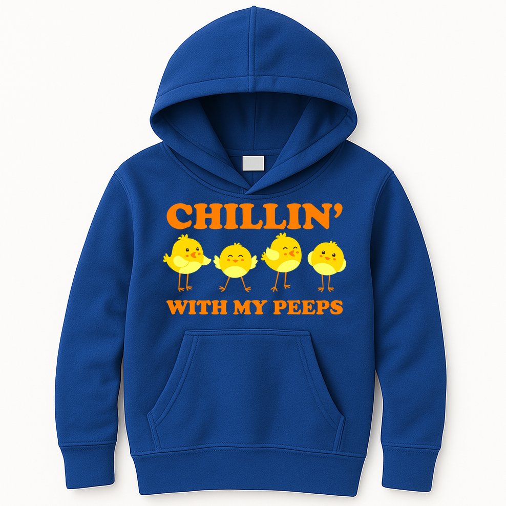 Chillin With My Peeps Funny Easter Kids Hoodie