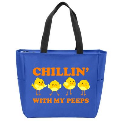 Chillin With My Peeps Funny Easter Zip Tote Bag