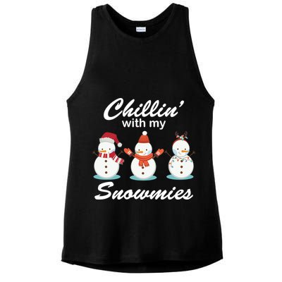 Chillin With My Snowmies Christmas Ladies PosiCharge Tri-Blend Wicking Tank