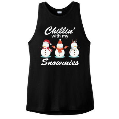 Chillin With My Snowmies Christmas Ladies PosiCharge Tri-Blend Wicking Tank