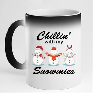 Chillin With My Snowmies Christmas 11oz Black Color Changing Mug