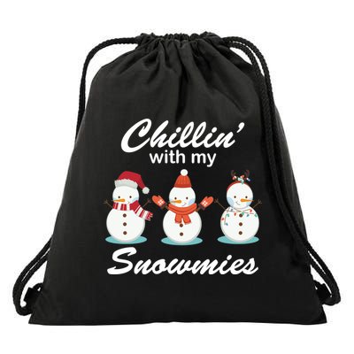 Chillin With My Snowmies Christmas Drawstring Bag