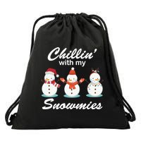 Chillin With My Snowmies Christmas Drawstring Bag