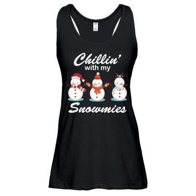 Chillin With My Snowmies Christmas Ladies Essential Flowy Tank
