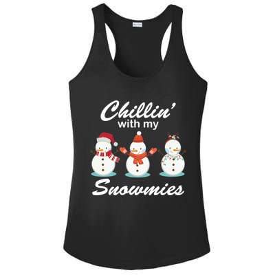 Chillin With My Snowmies Christmas Ladies PosiCharge Competitor Racerback Tank