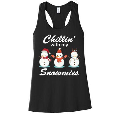 Chillin With My Snowmies Christmas Women's Racerback Tank