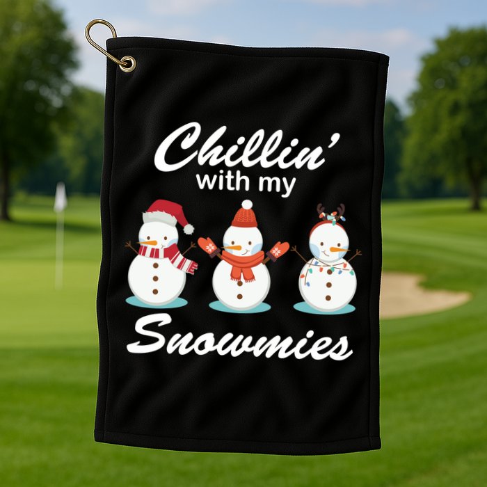 Chillin With My Snowmies Christmas Golf Towel