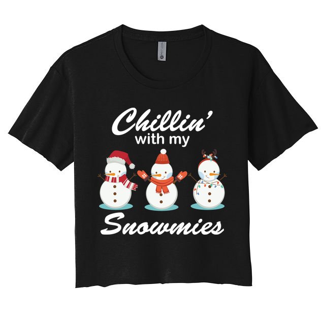 Chillin With My Snowmies Christmas Crop Top