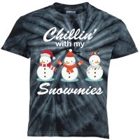 Chillin With My Snowmies Christmas Kids Tie-Dye T-Shirt