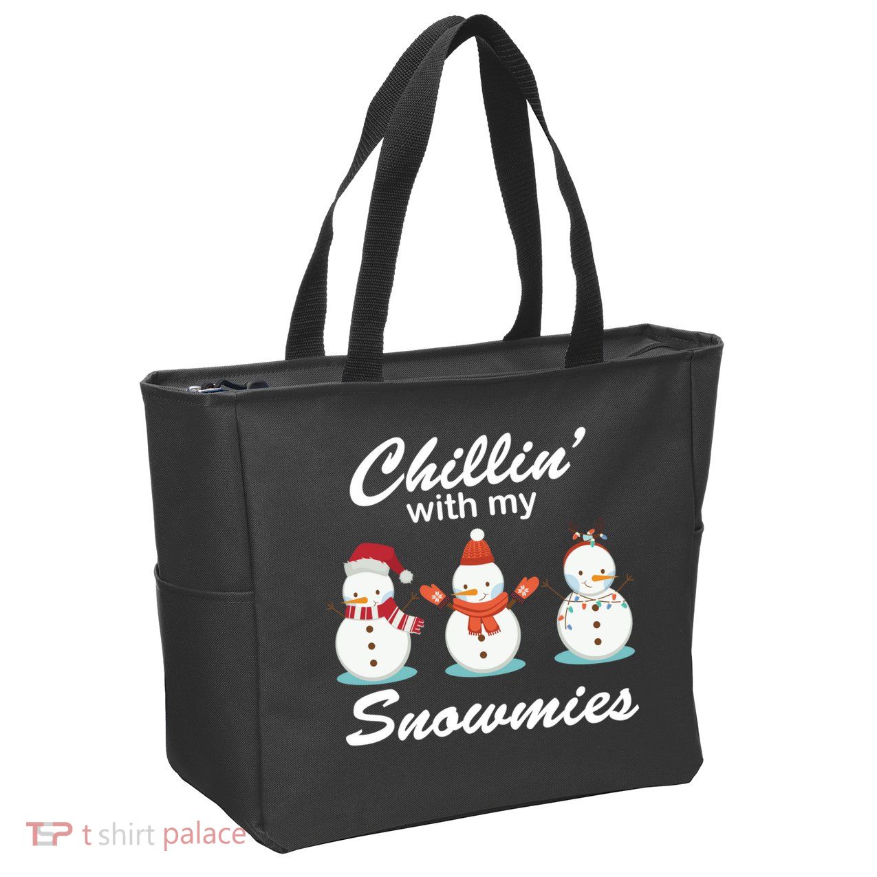 Chillin With My Snowmies Christmas Zip Tote Bag