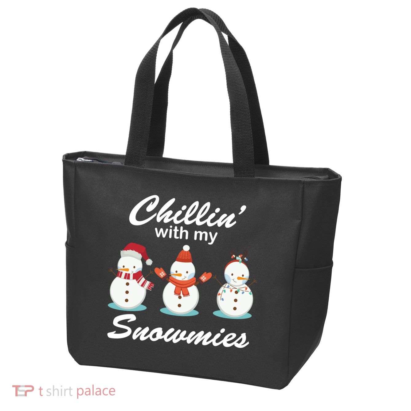 Chillin With My Snowmies Christmas Zip Tote Bag