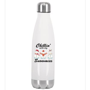 Chillin With My Snowmies Christmas Stainless Steel Insulated Water Bottle