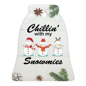 Chillin With My Snowmies Christmas Ceramic Bell Ornament