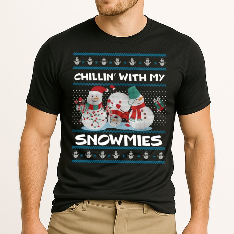 Chillin' With My Snowmies Ugly Christmas Performance Shirt
