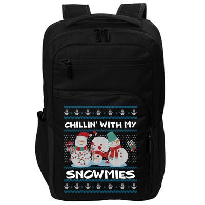 Chillin With My Snowmies Ugly Christmas Impact Tech Backpack