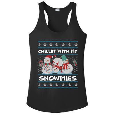 Chillin With My Snowmies Ugly Christmas Ladies PosiCharge Competitor Racerback Tank