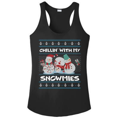 Chillin' With My Snowmies Ugly Christmas Ladies PosiCharge Competitor Racerback Tank