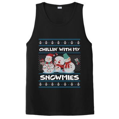 Chillin With My Snowmies Ugly Christmas PosiCharge Competitor Tank