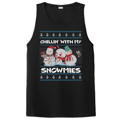 Chillin With My Snowmies Ugly Christmas PosiCharge Competitor Tank