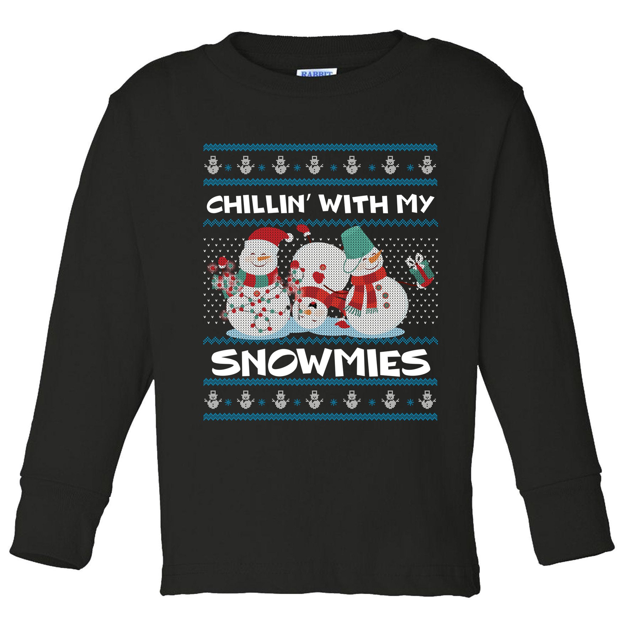 Chillin' With My Snowmies Ugly Christmas Toddler Long Sleeve Shirt