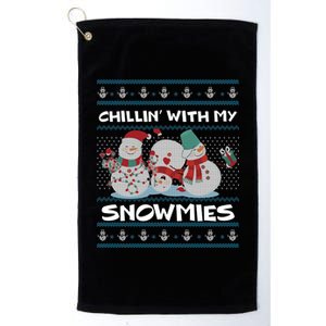 Chillin With My Snowmies Ugly Christmas Platinum Collection Golf Towel