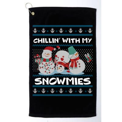 Chillin' With My Snowmies Ugly Christmas Golf Towel
