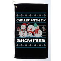 Chillin With My Snowmies Ugly Christmas Golf Towel