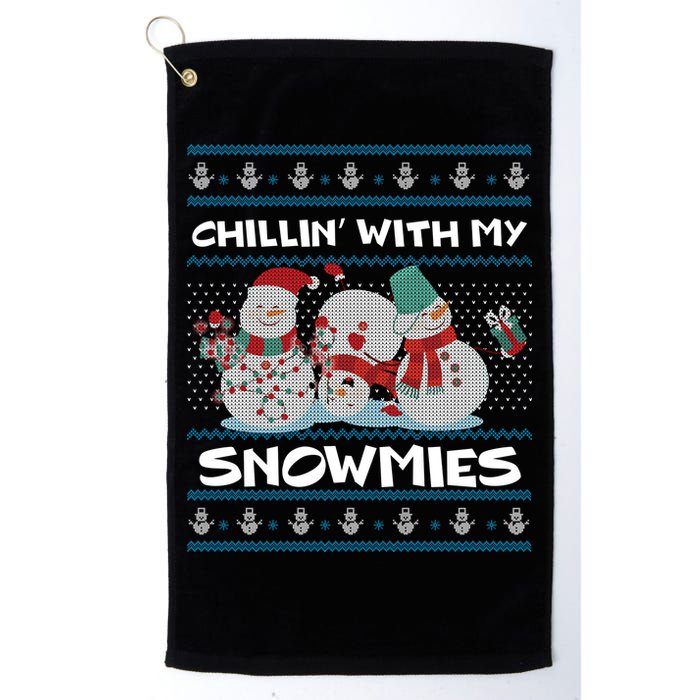 Chillin With My Snowmies Ugly Christmas Golf Towel