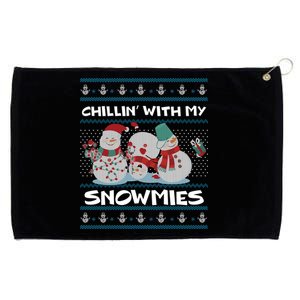 Chillin With My Snowmies Ugly Christmas Grommeted Golf Towel