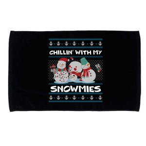 Chillin With My Snowmies Ugly Christmas Microfiber Hand Towel