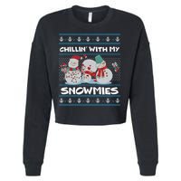 Chillin With My Snowmies Ugly Christmas Cropped Pullover Crew