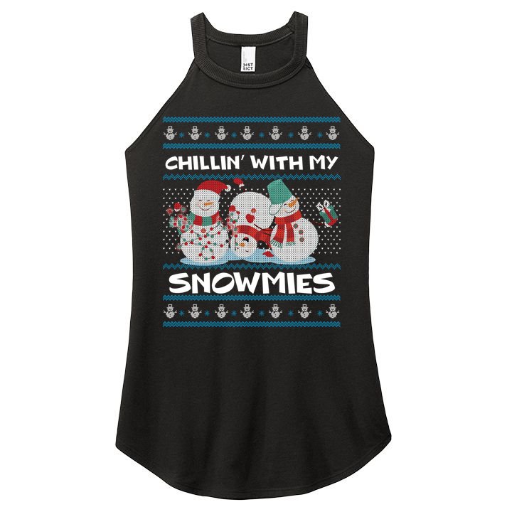 Chillin With My Snowmies Ugly Christmas Women's Perfect Tri Rocker Tank