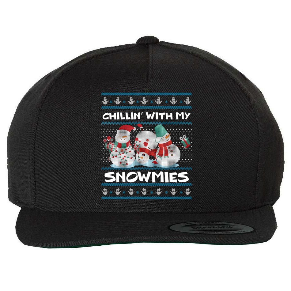Chillin With My Snowmies Ugly Christmas Wool Snapback Cap