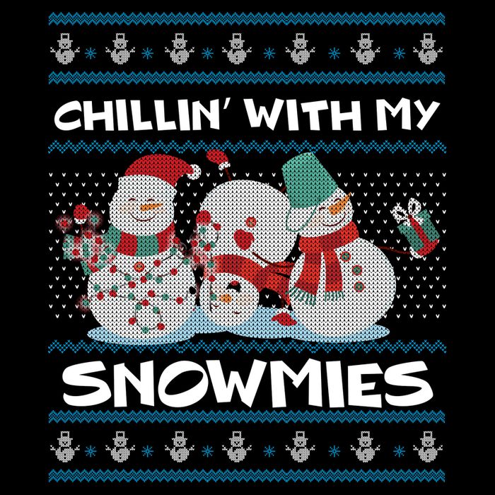 Chillin' With My Snowmies Ugly Christmas Zip Tote Bag