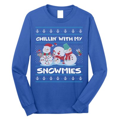 Chillin With My Snowmies Ugly Christmas Long Sleeve Shirt