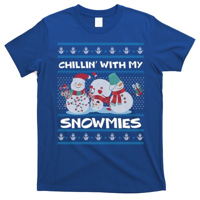 Chillin With My Snowmies Ugly Christmas T-Shirt