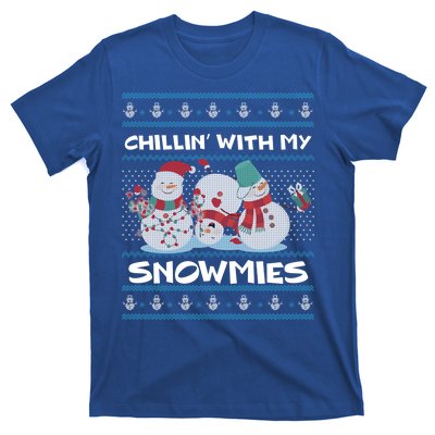 Chillin With My Snowmies Ugly Christmas T-Shirt