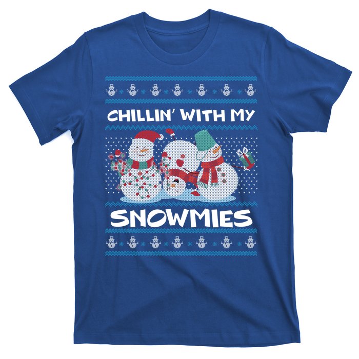 Chillin With My Snowmies Ugly Christmas T-Shirt