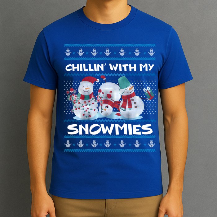 Chillin With My Snowmies Ugly Christmas T-Shirt
