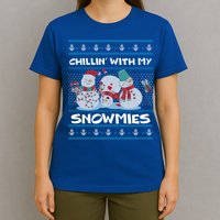 Chillin With My Snowmies Ugly Christmas T-Shirt