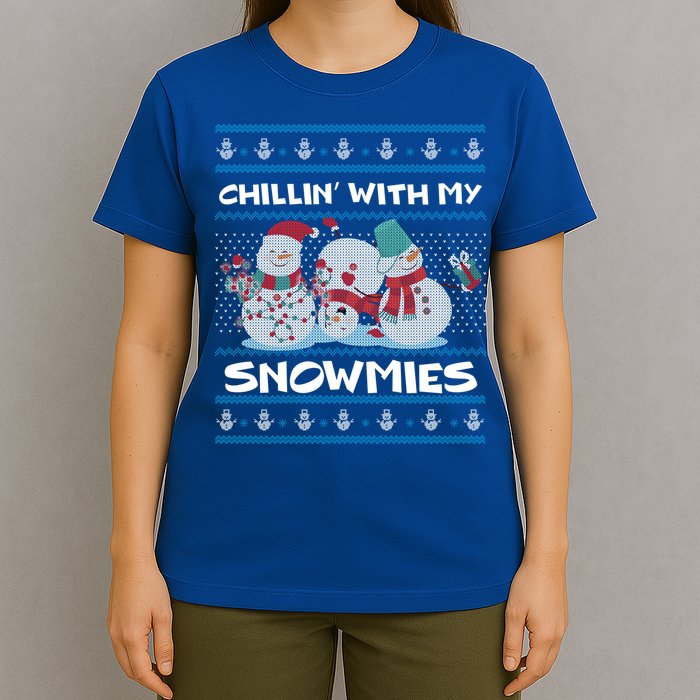 Chillin With My Snowmies Ugly Christmas T-Shirt