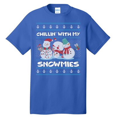 Chillin With My Snowmies Ugly Christmas Tall T-Shirt