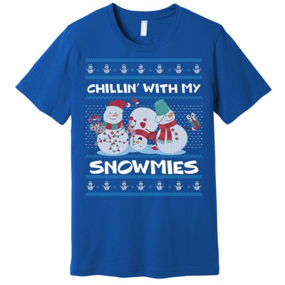 Chillin With My Snowmies Ugly Christmas Premium T-Shirt