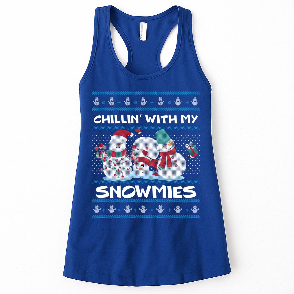 Chillin With My Snowmies Ugly Christmas Womens Tank Top