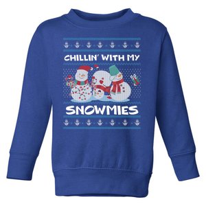 Chillin With My Snowmies Ugly Christmas Toddler Sweatshirt