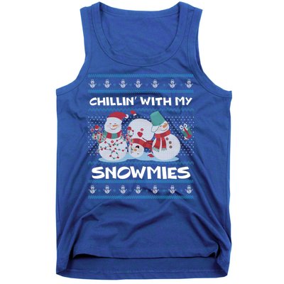 Chillin With My Snowmies Ugly Christmas Tank Top