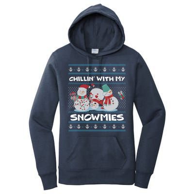 Chillin' With My Snowmies Ugly Christmas Women's Pullover Hoodie