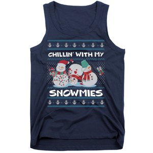 Chillin' With My Snowmies Ugly Christmas Tank Top