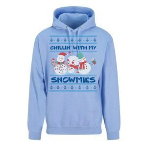 Chillin' With My Snowmies Ugly Christmas Unisex Surf Hoodie