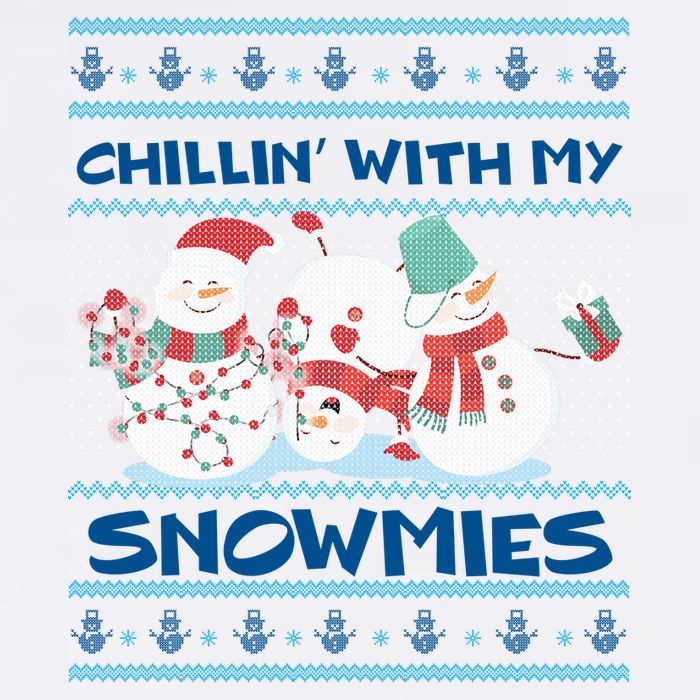 Chillin With My Snowmies Ugly Christmas Garment-Dyed Sweatshirt